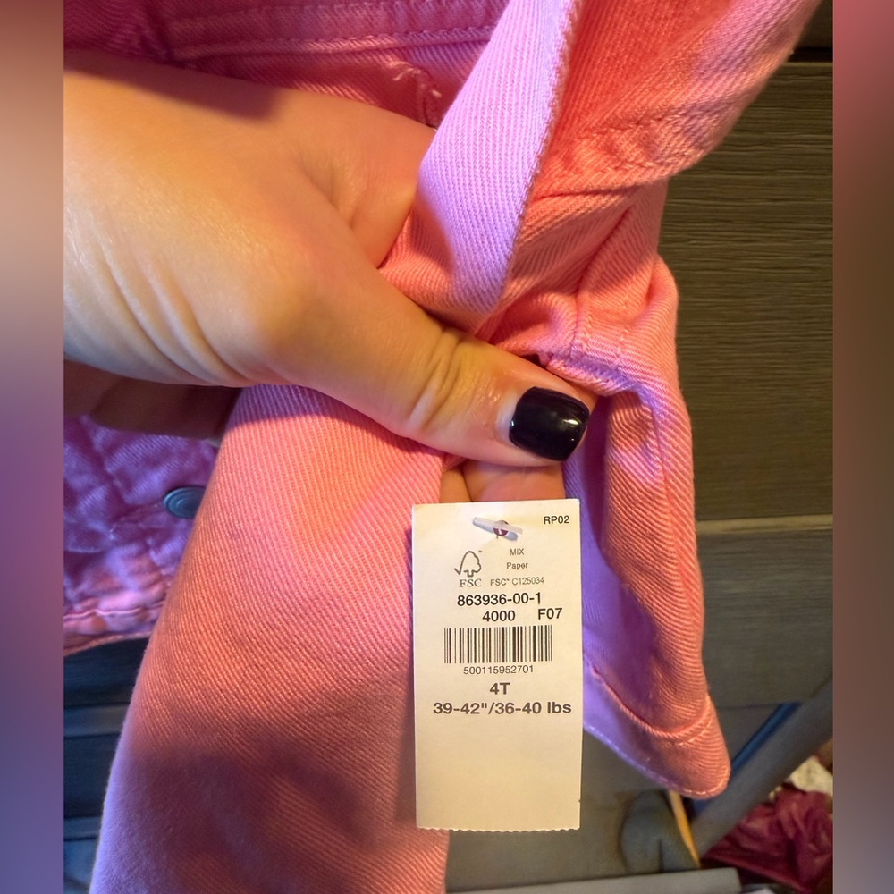 Old Navy Hot Pink Jean Jacket Size 4T NWT - Picture 3 of 5